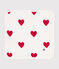 Toallita de algodón y rizo con corazones para bebé blanco MARSHMALLOW/rojo TERKUIT