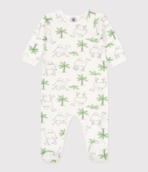 Pelele de algod&oacute;n estampado blanco/multicolor