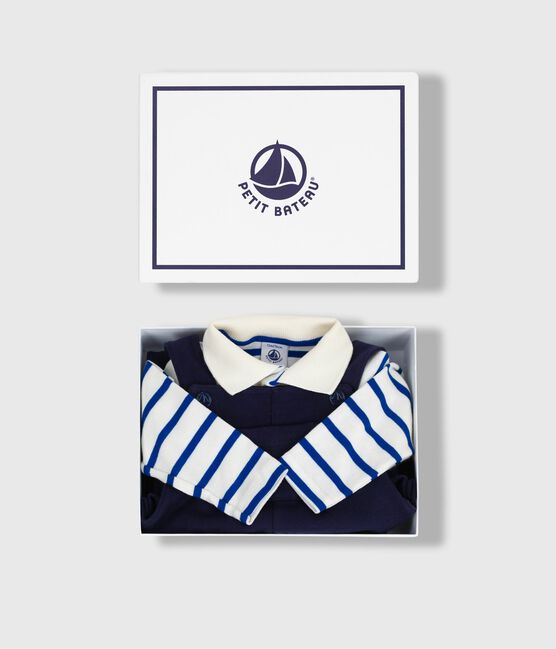 Conjunto de regalo de algodón para bebé: peto y body variante 1