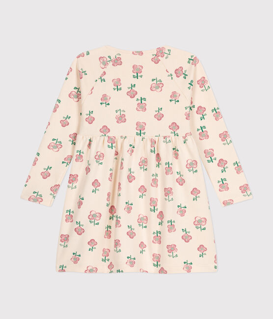 Vestido de manga larga de felpa para niña blanco AVALANCHE/ MULTICO