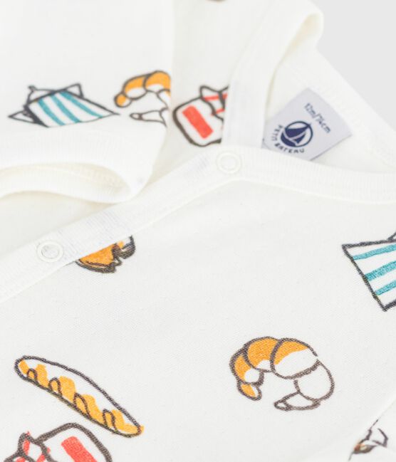 Pijama de túbico estampado para bebé blanco MARSHMALLOW/blanco MULTICO