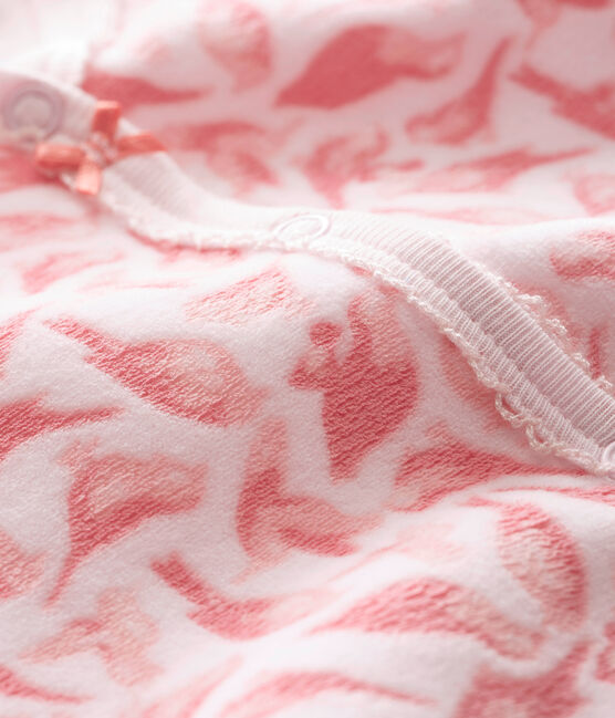 Pelele de noche para bebé niña rosa VIENNE/blanco MULTICO