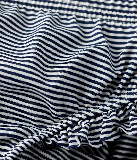 Braguita de traje de baño de material reciclado de bebé azul MEDIEVAL/blanco MARSHMALLOW