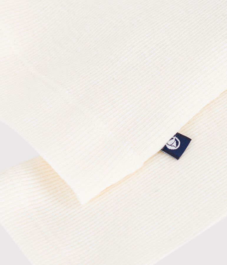 Camiseta de cuello alto Ic&oacute;nica de lana y algod&oacute;n para mujer crudo