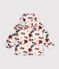 Chaqueta infantil de borreguito con flores y capucha crudo/multicolor