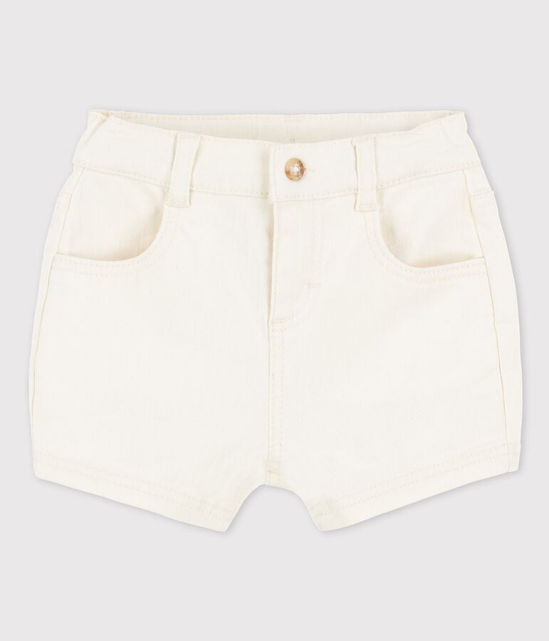 Shorts de tejido vaquero de beb&eacute; crudo