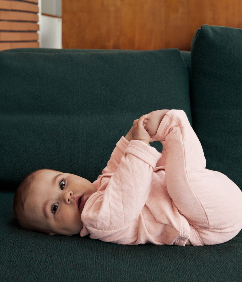 Conjunto de dos piezas para beb&eacute; de t&uacute;bico acolchado rosa