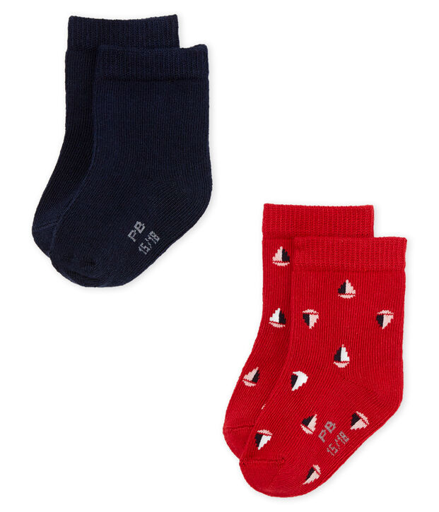 Lote de 2 pares de calcetines para beb&eacute; ni&ntilde;o multicolor