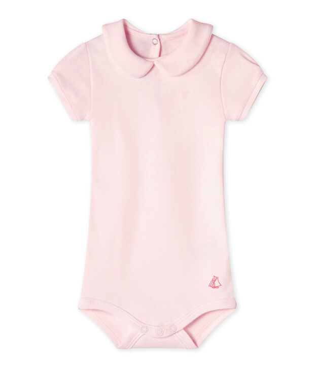 Body para beb&eacute; ni&ntilde;a con cuello rosa Vienne