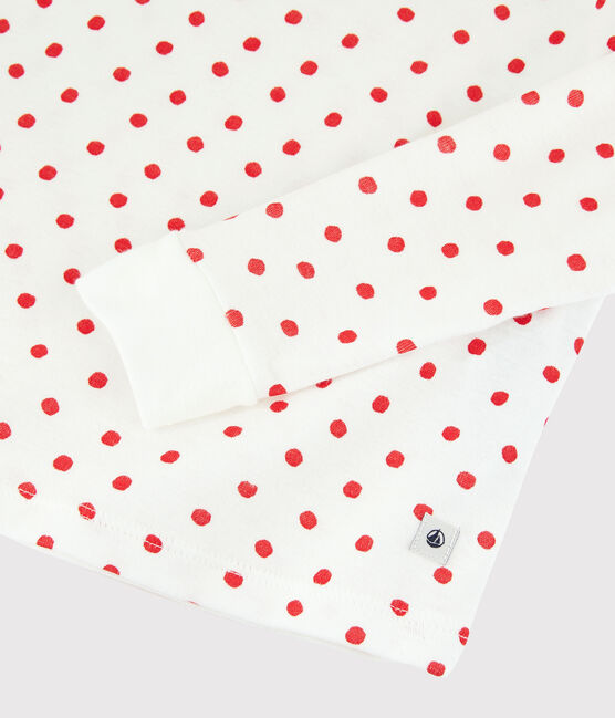 Pijama snugfit de París de algodón orgánico infantil unisex blanco MARSHMALLOW/rojo PEPS