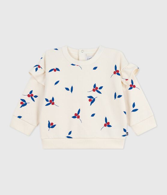 Sudadera de algodón con estampado de frutos y volantes para bebé MILK/ MULTICO