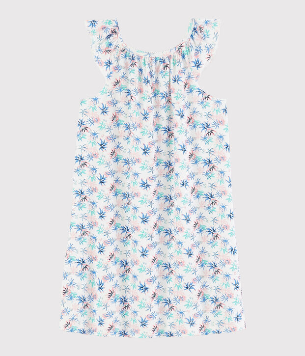 Camis&oacute;n con estampado de an&eacute;monas de algod&oacute;n de ni&ntilde;a blanco/multicolor