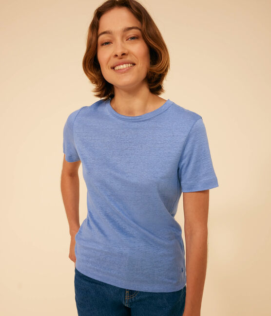 Camiseta, La Icónica de lino de mujer azul GAULOISE