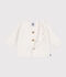 C&aacute;rdigan de algod&oacute;n liso para beb&eacute; (unisex) blanco