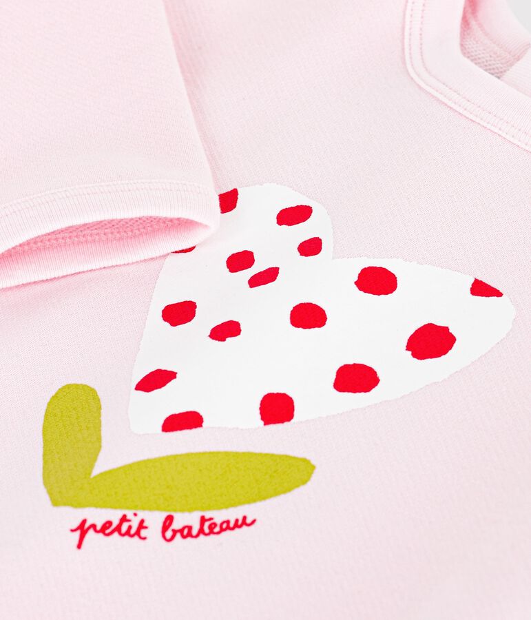 Sudadera con capucha de algod&oacute;n para beb&eacute; con estampados rosa