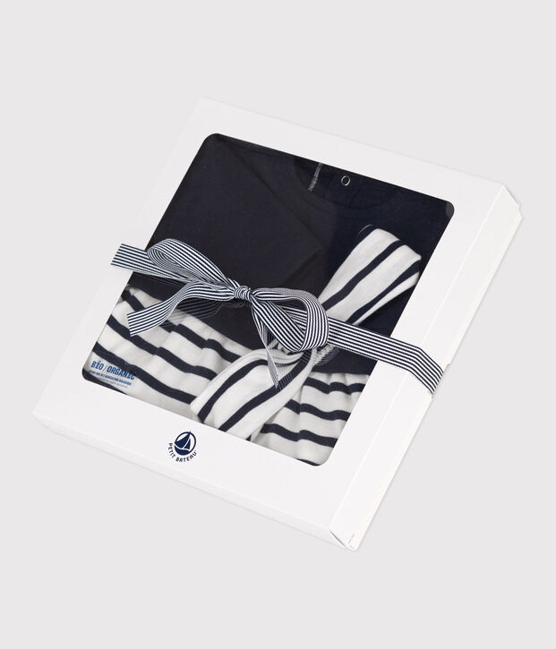 Conjunto de vestido de manga larga de t&uacute;bico y algod&oacute;n y diadema de punto a juego para beb&eacute; multicolor