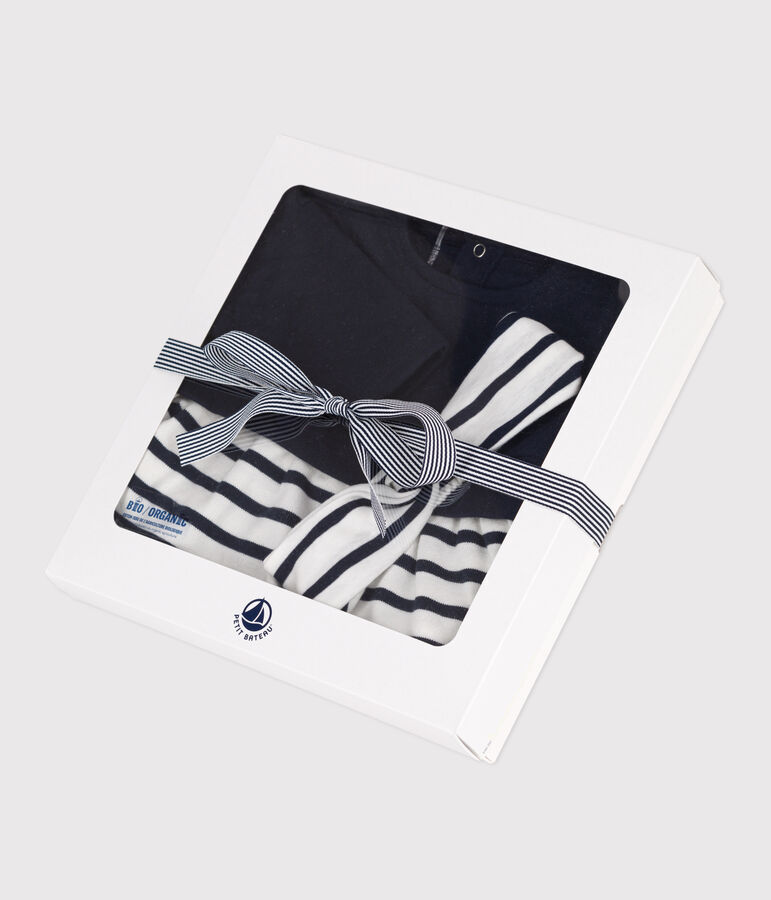 Conjunto de vestido de manga larga de t&uacute;bico y algod&oacute;n y diadema de punto a juego para beb&eacute; multicolor