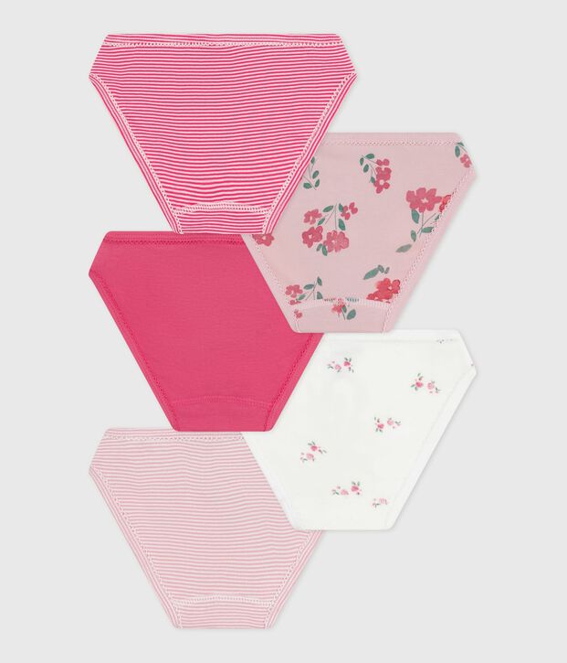 Juego de braguitas infantiles de algod&oacute;n con estampado de flores multicolor