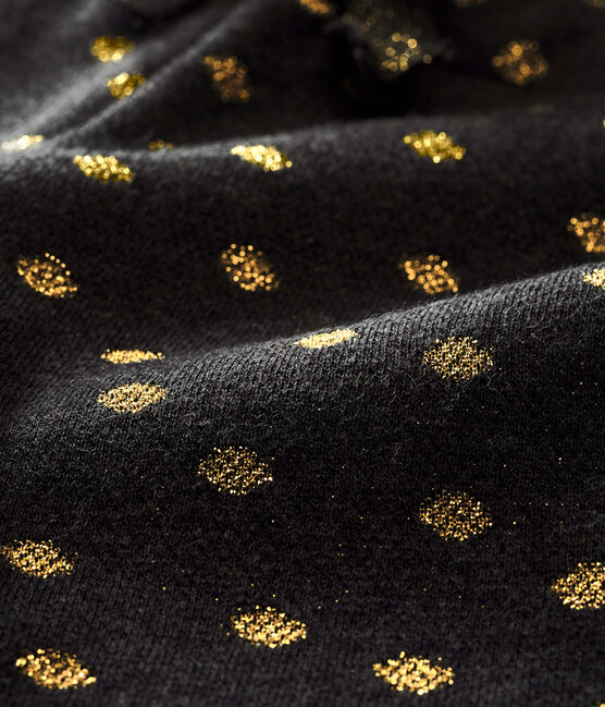 Pantalón para bebé niña estampado con lunares dorados negro CITY/amarillo DORE