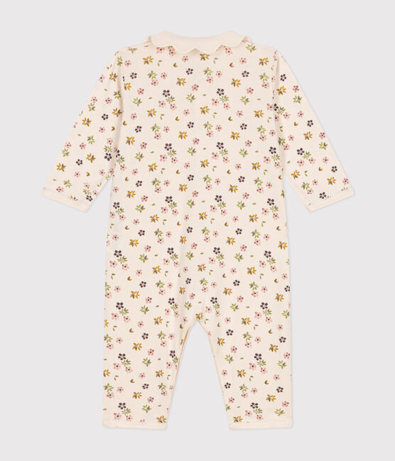 Pijama sin pies de algodón con estampado de flores para bebé blanco AVALANCHE/ MULTICO