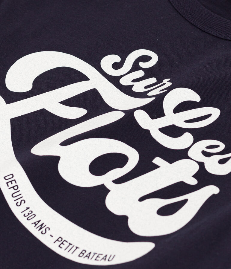 Camiseta de algod&oacute;n de manga corta para ni&ntilde;o azul