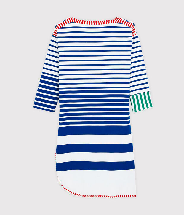 Vestido reedici&oacute;n Hy&egrave;res de mujer blanco/azul