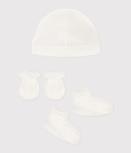 Juego de gorro, patucos y manoplas para bebé variante 1