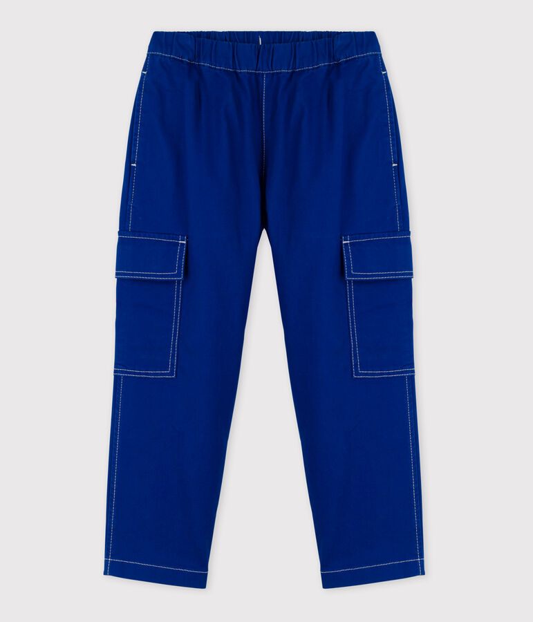 Pantal&oacute;n cargo de sarga de ni&ntilde;a / ni&ntilde;o azul