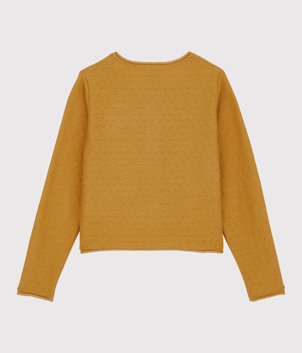 C&aacute;rdigan de lana y algod&oacute;n para ni&ntilde;a amarillo