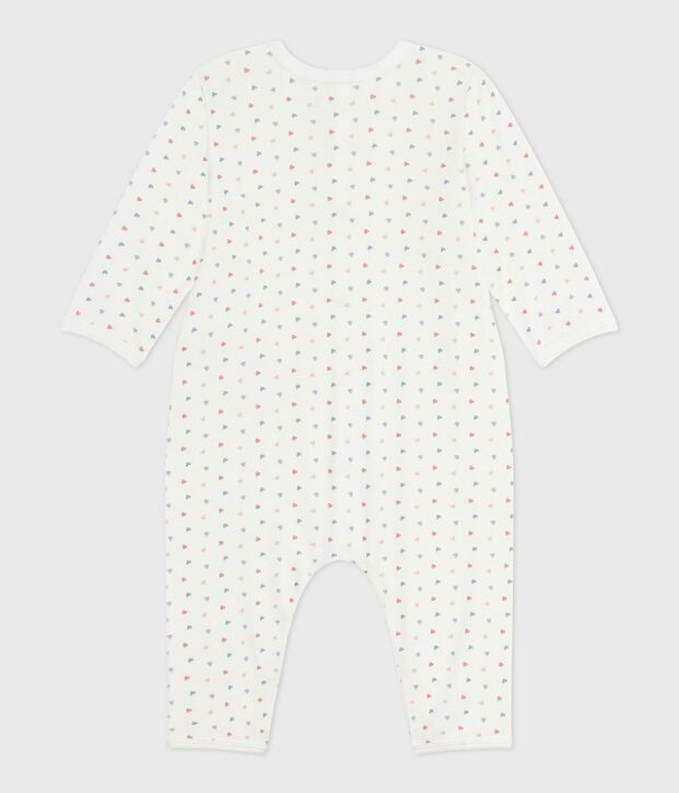 Pijama sin pies de algod&oacute;n estampado para beb&eacute; blanco/azul
