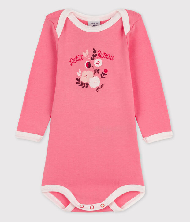 Bodi de manga larga para beb&eacute; ni&ntilde;a rosa