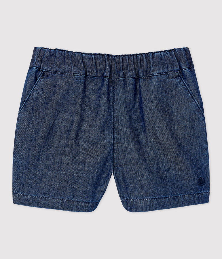 Shorts de tejido vaquero ligero ecol&oacute;gico de beb&eacute; azul