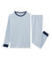 Pijama de punto para niño azul ACIER/blanco MARSHMALLOW