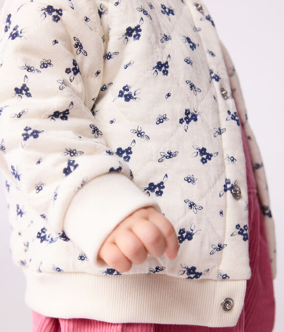 Cárdigan de algodón con estampado de flores para bebé azul MILK/ SOIR