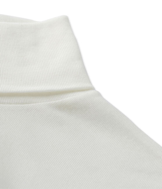 Cuello cisne para mujer en algodón ligero blanco MARSHMALLOW