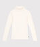 Camiseta de cuello alto Icónica de lana y algodón para mujer crudo MILK
