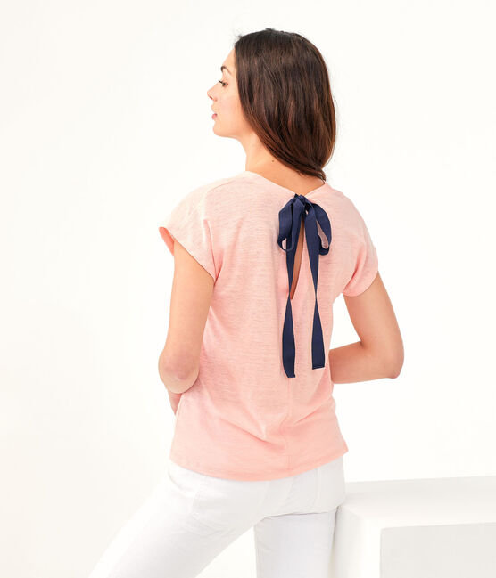 Camiseta de lino para mujer rosa PATIENCE