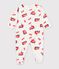 Pijama de t&uacute;bico con abertura trasera y estampado de bombero para beb&eacute; blanco/multicolor