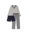 Pijama de 3 prendas para niño beige COQUILLE/azul SMOKING