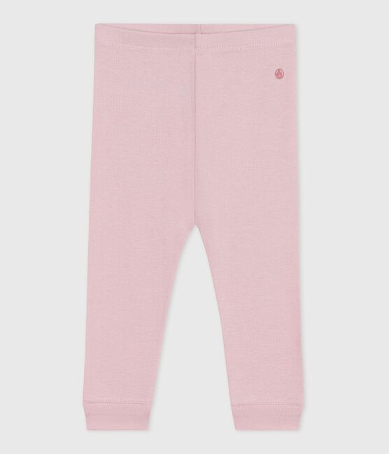 Leggings lisos de algodón para bebé rosa JOLI