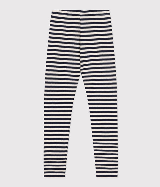 «Leggings» de túbico de niña azul SMOKING/blanco MARSHMALLOW