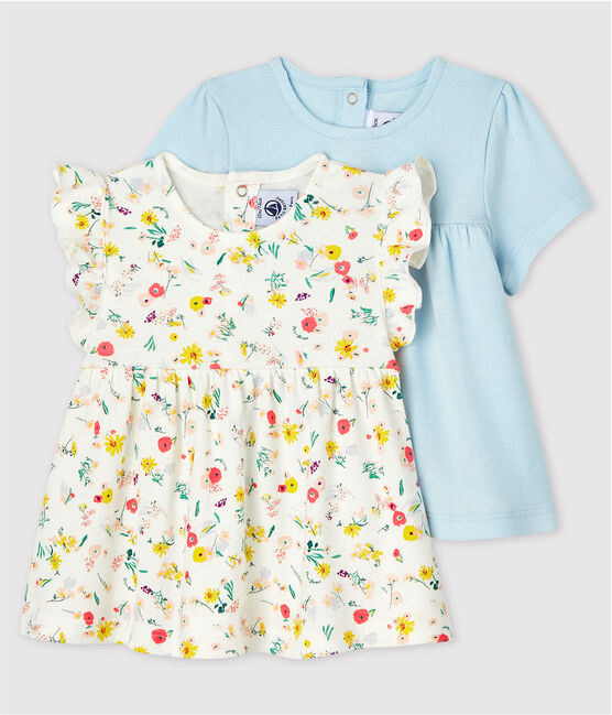 Lote de 2 blusas, lisa y estampada, de bebé niña variante 1