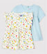 Lote de 2 blusas, lisa y estampada, de bebé niña