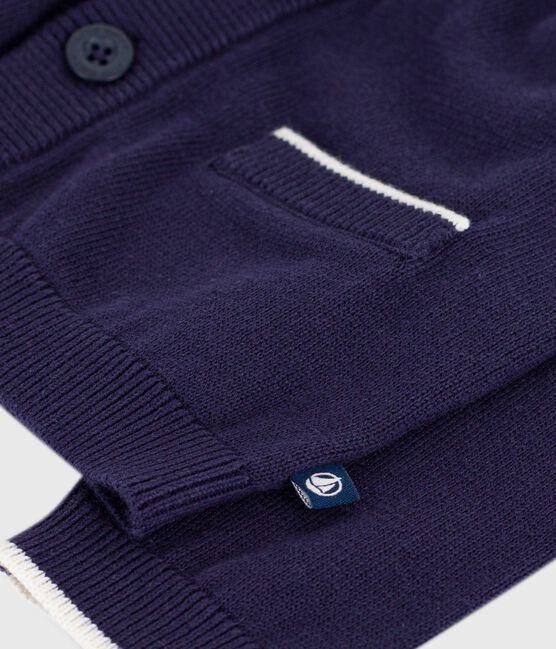Cárdigan de algodón liso para bebé azul SOIR