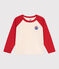 Camiseta infantil de algodón de manga larga colorblock rojo AVALANCHE/ AURORA