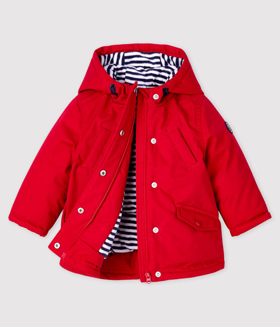 Parka semi larga para bebé niño rojo TERKUIT