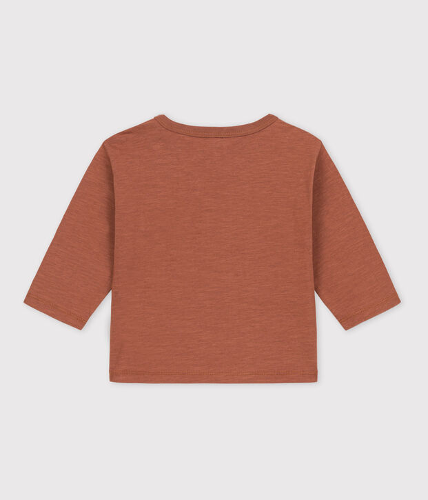 Camiseta de algod&oacute;n de manga larga para beb&eacute; marron
