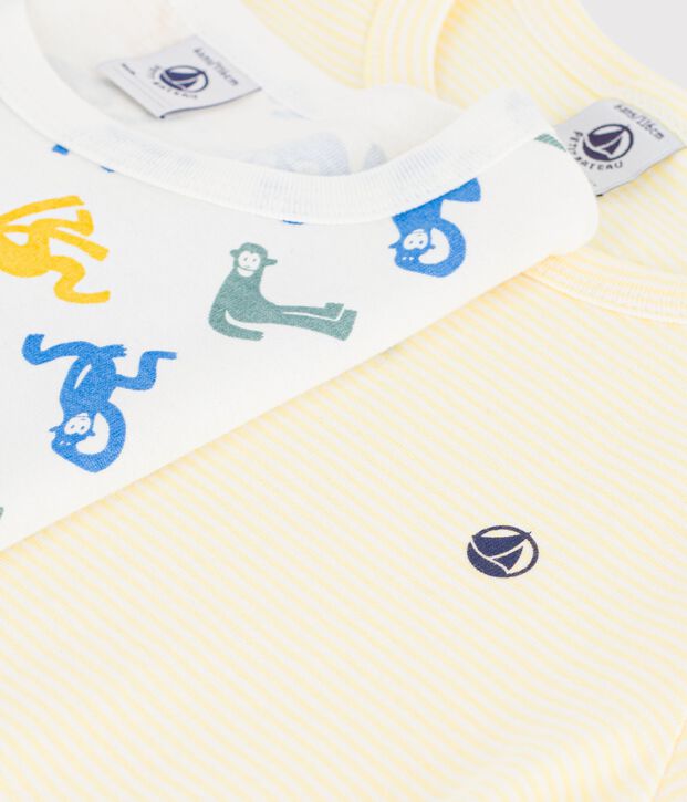 Juego de pijamas infantiles cortos de algod&oacute;n con estampado multicolor