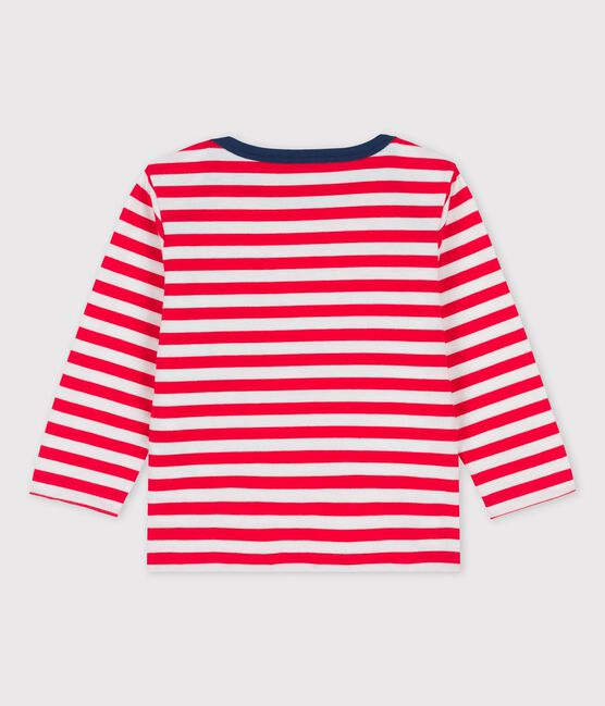 Camiseta de manga larga a rayas de jersey para bebé rojo PEPS/blanco MARSHMALLOW