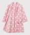 Bata polar infantil estampada rosa/blanco